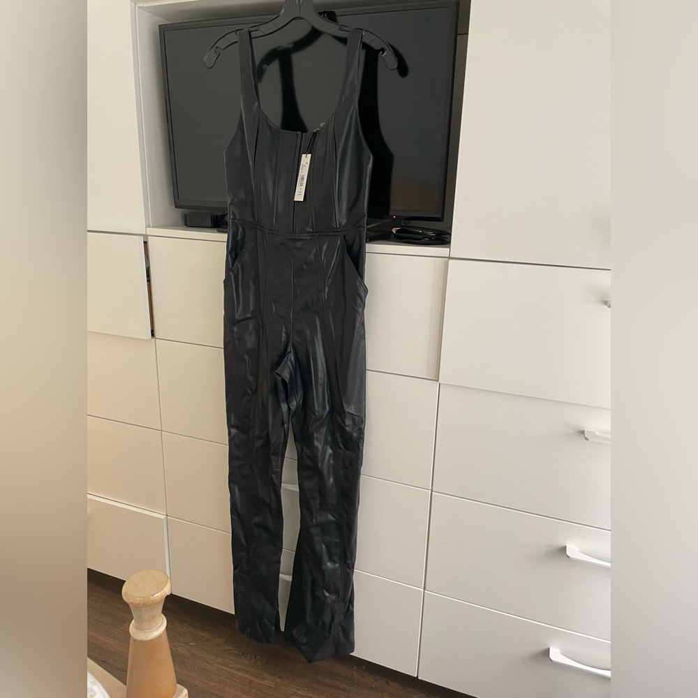 Alice + Olivia Black Leather Look Garment